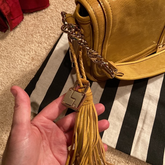 NWOT L.A.M.B. Mustard leather side purse in og bag. - Picture 8 of 15